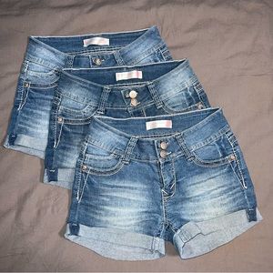3 Pack No Boundaries Size 3 Juniors Denim Shorts